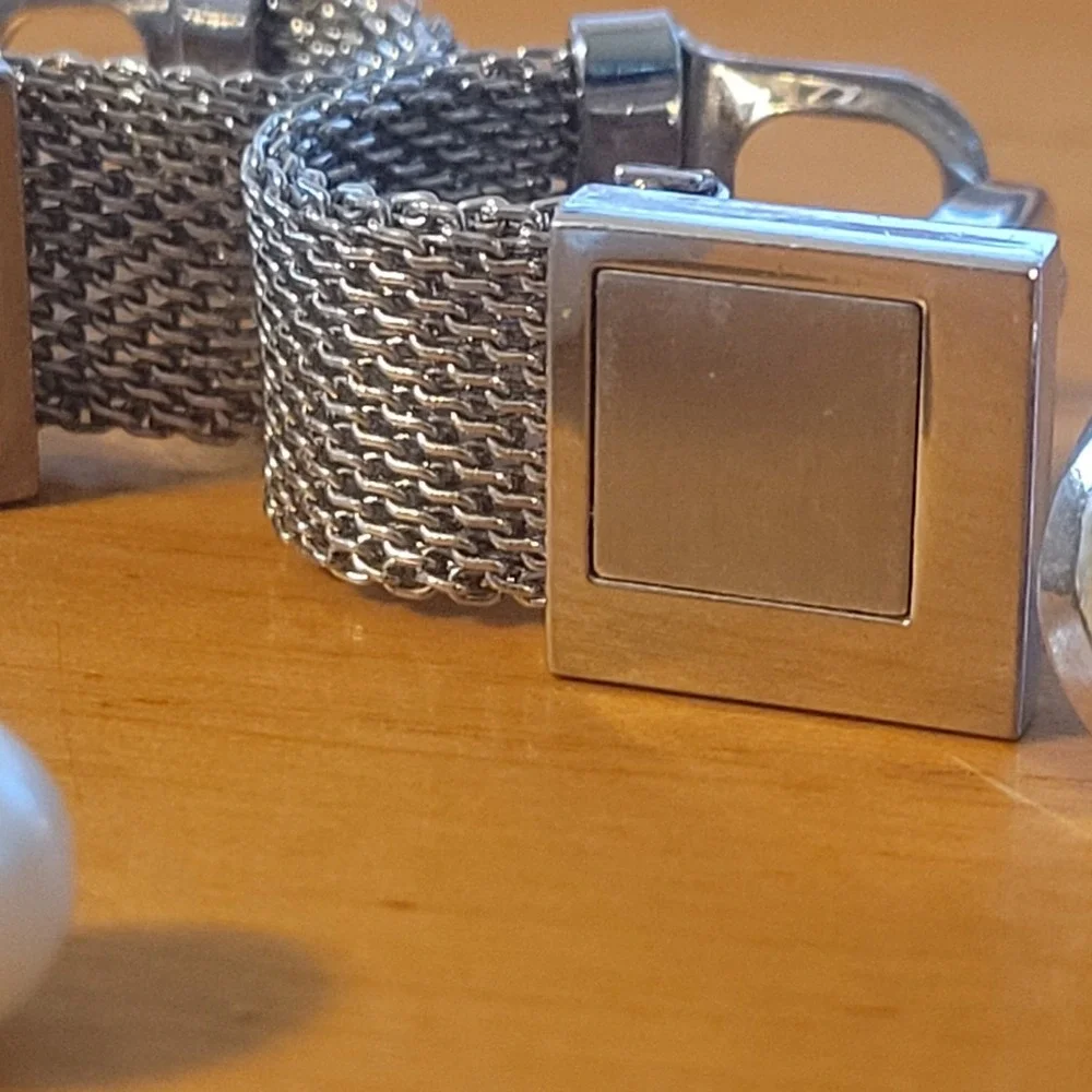 6 Pr Vintage Mens Cufflink Lot Modernist Onyx Mesh Wrap Faux Pearl